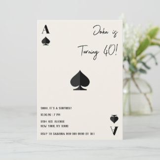 Carte d'anniversaire As de Pique | Fête de jeu de 