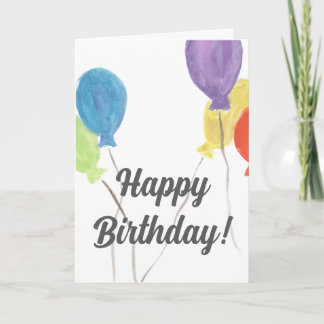 Carte d'anniversaire au ballon à l'aquarelle (inté