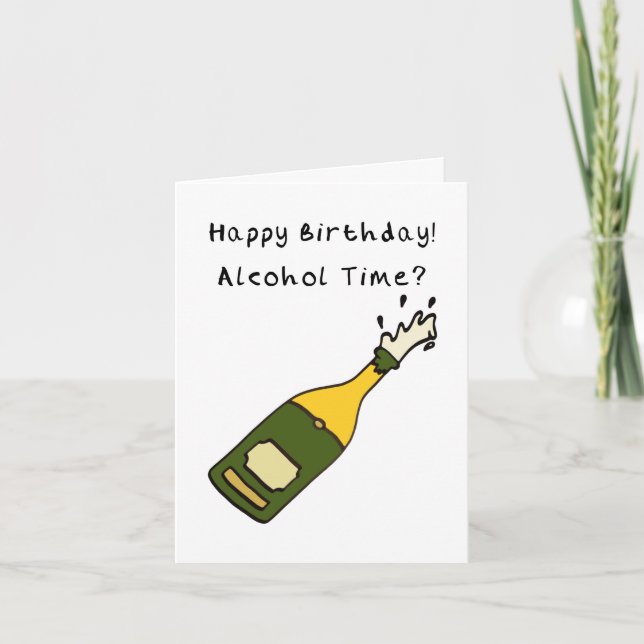 Carte d'anniversaire au Champagne (Devant)