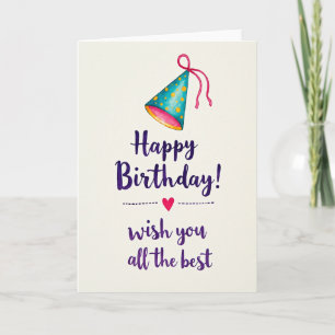 Carte d'anniversaire au chapeau sarcelle