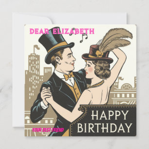 Carte d'anniversaire au charme vintage Un design i