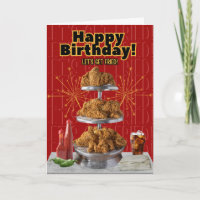 Carte d'anniversaire au poulet frit