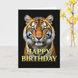 CARTE D'ANNIVERSAIRE AU TIGRE EN GROS PLAN DISTINC