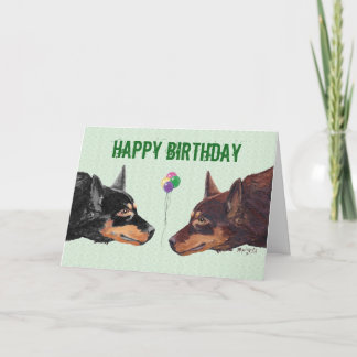 Carte d'anniversaire australienne Kelpie heureuse