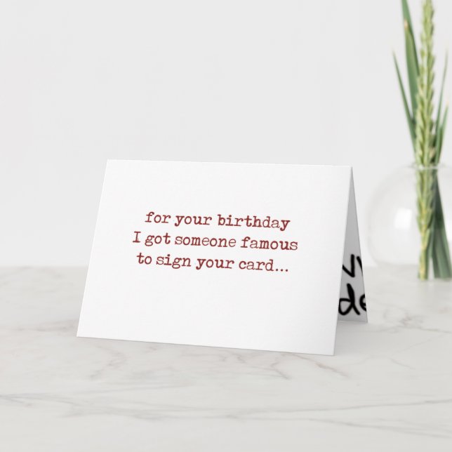 Carte d'anniversaire Autograph (Devant)