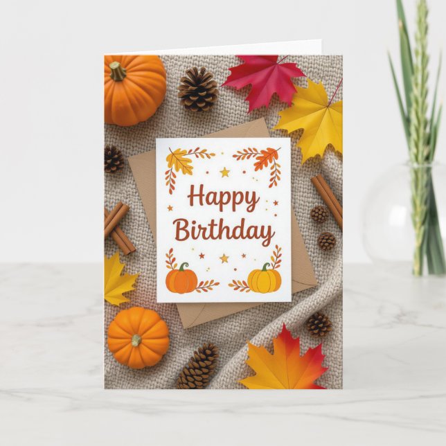 Carte d'anniversaire automne, Anniversaire automne (Devant)