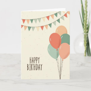 Carte d'anniversaire aux ballons pêche