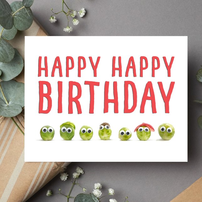 Carte d'anniversaire aux légumes pliés très drôle (Créateur téléchargé)