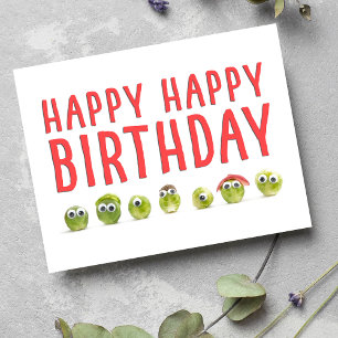 Carte d'anniversaire aux légumes pliés très drôle