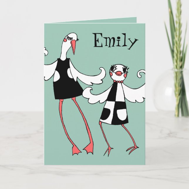 Carte d'anniversaire aux oiseaux super (Devant)