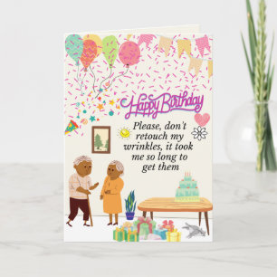 Carte d'anniversaire aux personnes âgées
