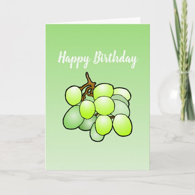 Carte d'anniversaire aux raisins pliés (Devant)