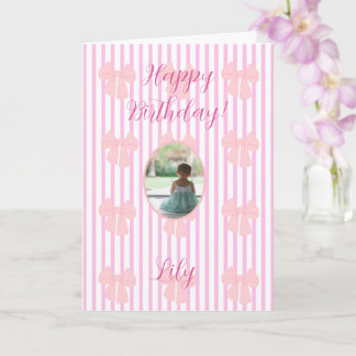 carte d'anniversaire aux rubans roses
