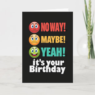 Carte d'anniversaire aux visages joyeux