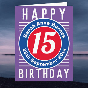 Carte d'anniversaire avec âge, nom et date
