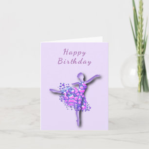 Carte d'anniversaire avec Ballerina Girl Ballet Da