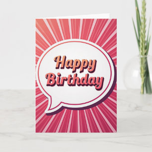 Carte d'anniversaire avec bulle de parole vibrante