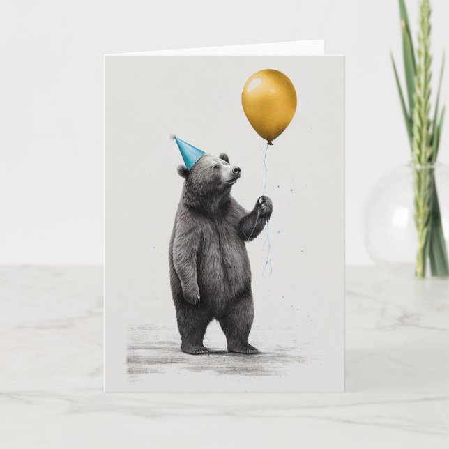 Carte d'anniversaire avec carte de voeux pliée à l (Devant)