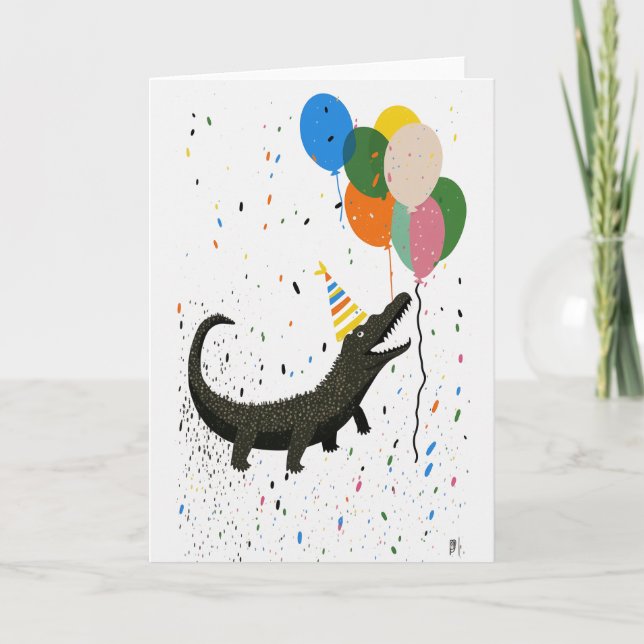 Carte d'anniversaire avec carte de voeux pliée Cro (Devant)