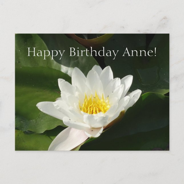 Carte d'anniversaire avec carte postale de fleur d (Devant)