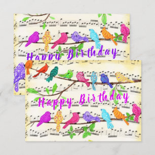 Carte d'anniversaire avec chansons colorées d'oise