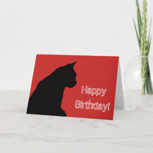 Carte d'anniversaire avec chat noir