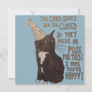 Carte d'anniversaire avec chat pour COVID19 Lockdo