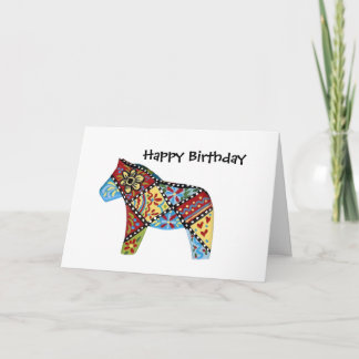Carte d'anniversaire avec cheval en patchwork