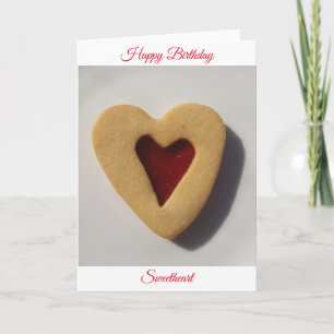 Carte d'anniversaire avec cookie fourré à la confi