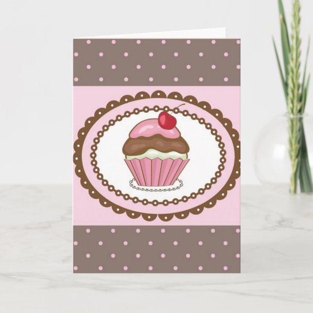 Carte d'anniversaire avec cupcake (Devant)