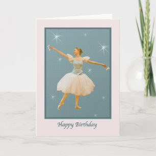 Carte d'anniversaire avec danseuse de ballet