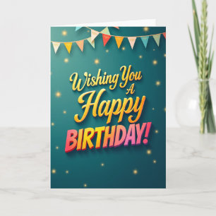 Carte d'anniversaire avec des éclats d'étoile sarc
