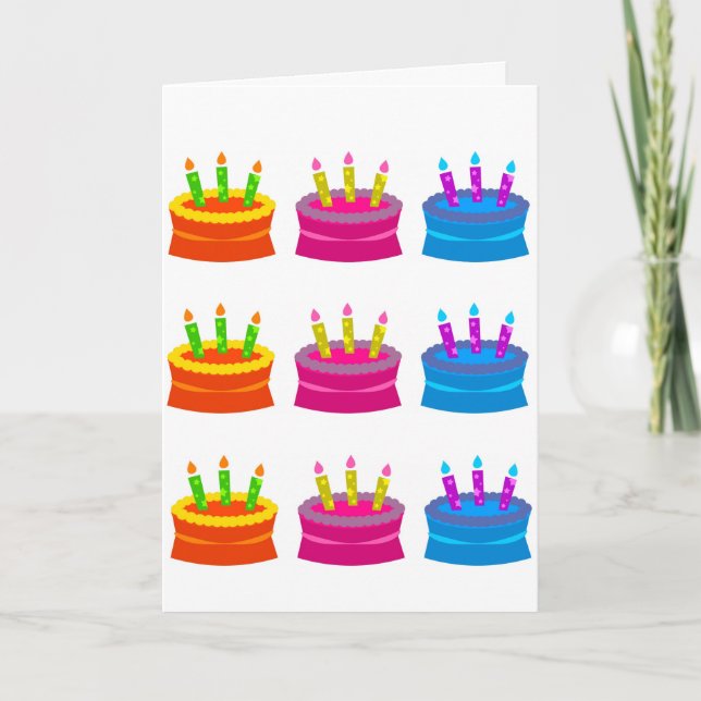 Carte d'anniversaire avec des gâteaux (Devant)