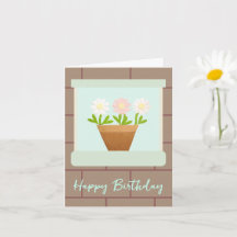Carte d'anniversaire avec des marguerites en papie