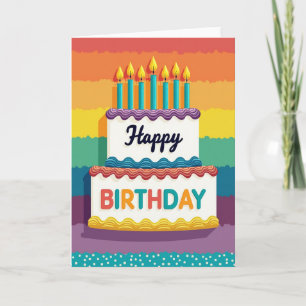 Carte d'anniversaire avec gâteau à étages