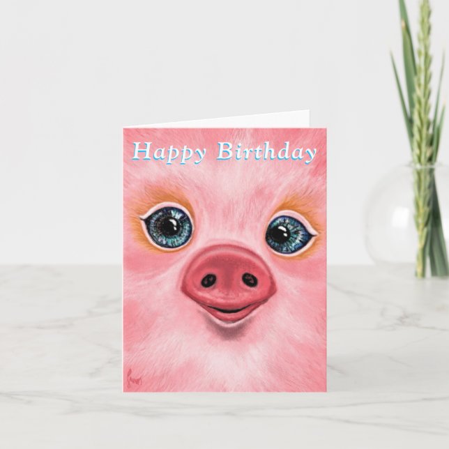 Carte d'anniversaire avec Happy Baby Piglet (Devant)