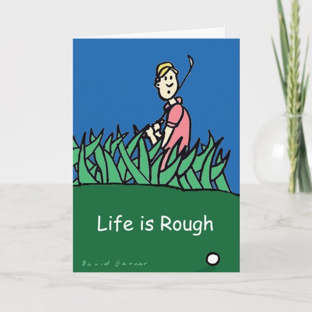 Carte d'anniversaire avec illustration de golfeur (Devant)