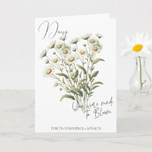Carte d'anniversaire avec la fleur de naissance d'