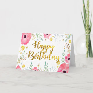 Carte d'anniversaire avec la police de feuille