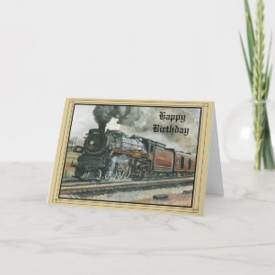 Carte d'anniversaire avec le train