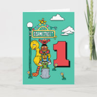Carte d'anniversaire avec les personnages de 1, ru