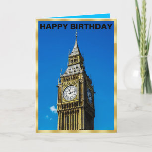Carte d'anniversaire avec l'horloge Big Ben