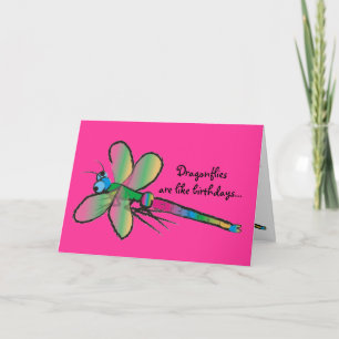 Carte d'anniversaire avec libellule