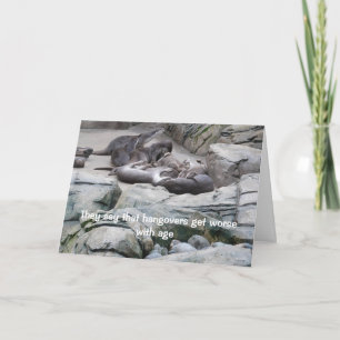 Carte d'anniversaire avec loutre