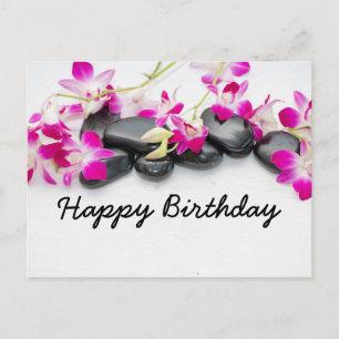 Carte d'anniversaire avec massage en pierre et orc