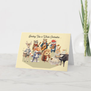 Carte d'anniversaire avec Orchestre animal entier