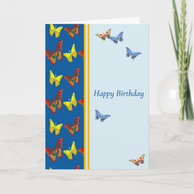 Carte d'anniversaire avec papillons (Devant)