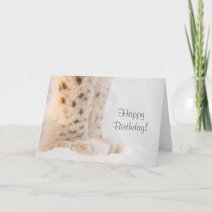 Carte d'anniversaire avec pattes de lynx dorés mol