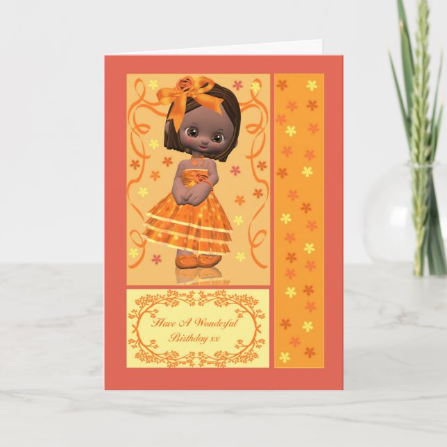 Carte d'anniversaire avec petit Africain Américain (Devant)