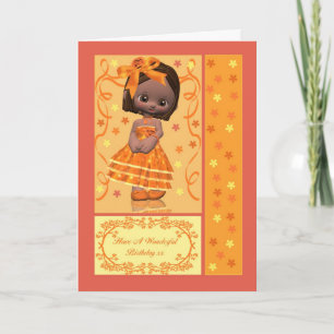 Carte d'anniversaire avec petit Africain Américain